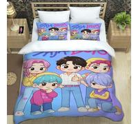 ZJMZF Hunter Bed Linen Set, 135 x 200 cm, k-pop Duvet Cover + Pillowcases, Anime Children's Duvet Cover for Boys and Girls, Children's Bed Linen (135 x 200 cm + 80 x 80 cm x 1,A3)