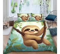 ZJMZF Set di biancheria da letto 3D per bambini, 2/3 pezzi, simpatici animali, in morbida microfibra, con chiusura lampo e federa, 80 x 80 cm, per ragazze, ragazzi e bambini (135 x 200 cm+80 x 80 cm x