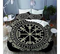 ZJMZF Viking, set di biancheria da letto con chiusura lampo 3D Viking, caldo, inverno, estate, morbido e confortevole, federa 80 x 80 cm, per ragazzi (155 x 220 cm + 80 x 80 cm x 2,A5)