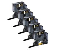 ZJNWTVUH 12 mm compatibili con cartuccia D1 45010 45013 45021 per stampante per etichette Label Manager 150 200 250(Gold on black)