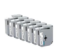 ZJNWTVUH Confezione da 4 a 6 confezioni da 12 mm MK-231 compatibile con MK231 nastro adesivo nero su bianco per etichettatrice PT-65 PT-70 PT-80 PT-M95(6PKBlack on Clear)