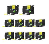 ZJNWTVUH Nastro per etichette laminato ID flessibile 10 pezzi FX231 FX241 FX251 Fx631 compatibile con l'etichettatrice TZE(Black on Yellow)