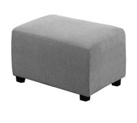ZJQJRMB Copri Pouf Rettangolare, Piccoli Controlli Copri Poggiapiedi con Fondo Elastico Morbido Copertura Dell'Ottomano Pieghevole Lavabile Fodere Copridivano per Soggiorno-Grey-C||M