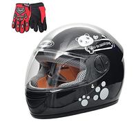 ZJRA Scherza Il Casco, Casco del Motociclo per I Bambini, Motocicletta Mezza Caschi, Moto Ciclomotori Ragazze dei Ragazzi Bambini Childs, 3 Colori di Stile per Choice,Giallo