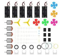 ZJRung 95 pezzi DC Motors Kit Mini Motore Elettrico con Ingranaggi Plastica Mini Ventilatore Foglia e Supporto Motore in Plastica Kit Esperimento Scientifico per Bambini