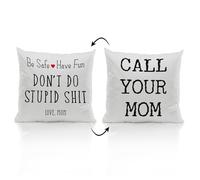 ZJSYXXU Copricuscino reversibile con scritta Call Your Mom, 45 x 45 cm, divertente per divano, dormitorio universitario, regalo di laurea per figlio e figlia