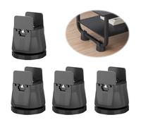 ZJT 4 rialzatori per mobili, 6 - 8 cm, rialzi per mobili regolabili, altezza regolabile in altezza, piedini per elefanti, per mobili con gamba rotonda e quadrata, larghezza 1 - 5 cm (nero)