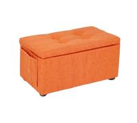 ZJTHY Ottomani di Lino con Cornice in Legno Rettangolare Imbottito Piede di Riposo ottomano Compatto per Soggiorno dormitorio Camera da Letto