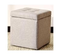ZJTHY Ottomani di Lino con Telaio in Legno Memoria Quadrato ottomane Elegante Sgabello ottomano Sgabello Compatto con Gambe