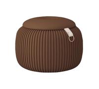 ZJTHY Ottomani in pelle sintetica con cornice in legno in schiuma ad alta residenza Pouf sgabelli rotondi pouf ottomani 18,8 x 13,7 pollici
