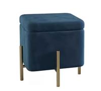 ZJTHY Ottomani in Poliestere con Gambe di feci di Ferro ad Alta resilienza Spugna poggiapiedi Salva Spazio Piccolo ottomano dormitorio Elegante Pouf