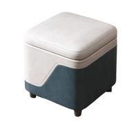 ZJTHY Ottomani in Poliestere con Telaio in Legno Elegante Piede Quadrato ottomano con Gambe compatte Pouf Pouf Pouf 11,8 Pollici
