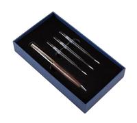 ZJTHY Penne in legno con cappuccio in metallo, penne a sfera a rapida asciugatura da 0,5 mm, penne gel vintage ideali for la scuola, la scrittura in ufficio e for tenere diari.(Black+pen refill)