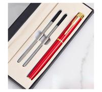 ZJTHY Penne in metallo con 2 ricariche, penne gel riutilizzabili, flusso ottimale, senza salti, ideali for la scrittura scolastica e in ufficio.(Red Gold)