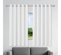 ZJUNLI Tende Finestre 1 Pezzo Set 300 x 180 cm Moderne Termiche Tende Termiche, Soggiorno per Interni Finestre con Anelli, Bianco