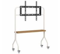 ZJXANMZ Carrello TV Mobile con ripiano multimediale - Supporto Regolabile con Ruote per TV da 32" a 65" - Supporto TV Alto Universale su Ruote - Finitura Beige, 1 Livello per Uso