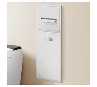 ZJXANMZ Ducha de Acero inoxidable con cubo de basura, estante empotrado de Dos niveles para almacenamiento en El baño, diseño Impermeable, Gris 23 x 17 x 12 cm, Blanco 52 x 20 x