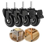 ZJXANMZ Heavy-Duty 2.5-inch Caster Wheels with M8 Threaded STEM 2 Braked + 2 Swivel Shelving Rust & Crack Protection Smooth Bearing Ideal for Carts