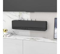 ZJXANMZ Supporto TV sospeso con Retro Cavo - Prevenzione del Blocco del Segnale, Perfetto per decoder Via Cavo e Console di Gioco, Elegante Centro di intrattenimento a Parete