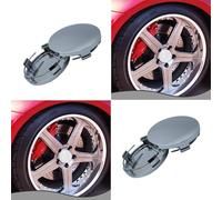 zjxhnb 4 Pezzi Auto Coprimozzo per Fiat Bravo 500 Freemont Journey, Tappi Ruote Cerchi Finiture Centro Tappo Trim Antipolvere Resistente Decorativo Accessorio,A/Silver