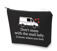 ZJXHPO Borsa per cosmetici con scritta "Thank You", con scritta "Don't Mess With The Mail", con cerniera, idea regalo, BL Mail signora, 23.5*17 cm, No