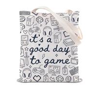 ZJXHPO Borsa tote per videogiochi, controller di gioco, regalo di formazione classica, regalo di vita per videogiochi, è un buon giorno per giocare, borsa in tela, Daytogamets-uk