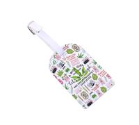 ZJXHPO Etichette per bagagli con foglie di marijuana per valigie Let's Get High Etichette per borse da viaggio Weed 420 etichette per valigie in pelle PU (Get High LT)