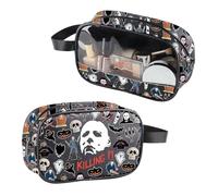 ZJXHPO Horror Clear Makeup Bag Horror Movie Amante Regalo Horror Notte Regalo Uccidere It PU Leather Cosmetic Bag Con Maniglia, Ucciderlo Pu