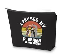 ZJXHPO K Drama - Trousse per cosmetici con scritta in inglese "I Paused My KDrama To Be Here", regalo per amanti coreani, BL KDrama, 23.5*17 cm, No