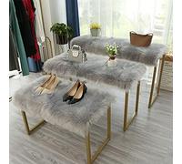 ZJXSNEH Peluche Bruffy Tappeto Booth Abbigliamento Cappelli Store Tappeto per pelliccia Faux Tappeto Bianco Imitazione Tappetino in lana Tappeto lungo Mucchio-grigio 40x120cm