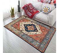 ZJXSNEH Tappeti in Stile Persiano della Boemia Tappeto Antiscivolo per Soggiorno Camera da Letto Studio Tappeti rettangolari Boho Marocco Tappetini Etnici Tapis-Arancio Blu 60x90cm