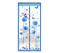 ZJXSNEH Tenda Morbida Magnetica Ricamata Criptata A Scacchi Muta Anti-Zanzara Dente Di Leone Blu 100X210cm