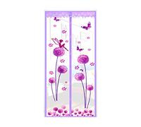 ZJXSNEH Tenda Morbida Magnetica Ricamata Criptata A Scacchi Muta Anti-Zanzara Dente Di Leone Viola 100X210cm