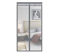 ZJXSNEH Tenda Morbida Magnetica Ricamata Criptata A Scacchi Muta Anti-Zanzara Grigio 90X240cm