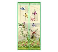 ZJXSNEH Tenda Morbida Magnetica Ricamata Criptata A Scacchi Muta Anti-Zanzara Mulino A Vento Verde 100X210cm