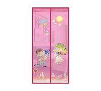 ZJXSNEH Tenda Morbida Magnetica Ricamata Criptata A Scacchi Muta Anti-Zanzara Proposta Rosa 100X210cm
