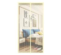 ZJXSNEH Tenda Morbida Magnetica Ricamata Criptata A Scacchi Muta Anti-Zanzara Strisce Beige 90X210cm