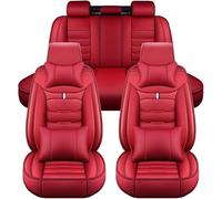 zjxwnb 9 Pezzi Auto Set Coprisedili per Volkswagen VW Polo VI (AW) 2019-2021, Coprisedili Auto Pelle PU Impermeabili Traspiranti Antiscivolo Con Airbag Laterali,A/Red