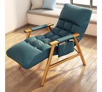 ZJYIGOWL Sedia Con Morbido Cuscino Poltrone Relax Da Lettura Per Soggiorno Con Braccioli Moderna Poltrona Lounge Con Tasca Laterale Sedie Con Schienale Regolabile Per Camera Da Letto(Blauw,Gold Legs)