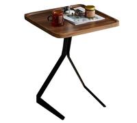 ZJYIGOWL Tavolino Nero Con Supporto A Forma Di C Tavolini Per Soggiorno E Ufficio Tavolini Quadrati Da Posizionare Sopra Il Divano Con Struttura In Metallo Per Risparmiare Spazio(Bruin)