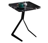 ZJYIGOWL Tavolino Nero Con Supporto A Forma Di C Tavolini Per Soggiorno E Ufficio Tavolini Quadrati Da Posizionare Sopra Il Divano Con Struttura In Metallo Per Risparmiare Spazio(Black)