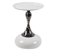 ZJYIGOWL Tavolino Rotondo Per Snack, Vassoio Vintage In Metallo Da Caffè Per Camera Da Letto, Comodini E Tavolini Da Divano Con Vassoio In Metallo Per Balcone, Non Richiede Assemblaggio(White B)