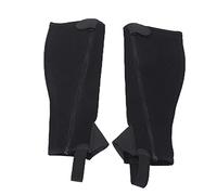 Zjythocyber 2 Pezzi di Mezze Ghette per Bambini, Mezze Ghette equestri in Finta Pelle Nera con Cerniera a Tutta Lunghezza, Protezione Flessibile in Rete per i Polpacci dei Bambini Che (CL)