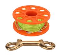 Zjythocyber Diving Finger Reel Scuba Reel, Compact Orange Underwater Reel with 30m Fluorescent Green Line and Double End Copper Hook for Short Distance Diving, Cave Exploration and Night Dives