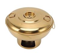 Zjythocyber Pentola per Hot Pot a Carbone Portatile in Acciaio Inox, Pentola Piccola per una Persona con Coperchio e Camino, Ideale per Tè al Latte o Fonduta a Secco (Oro)