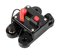 Zjythocyber Portafusibili per Audio Auto, Interruttore Automatico da 12 V 50 A, Reset Automatico e Manuale, Montaggio a Pannello Impermeabile per la Protezione del Audio del Veicolo