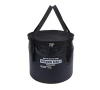 Zjythocyber Secchio Pieghevole in Tessuto con Sacchetto di Scarico a Rete, Contenitore d’Acqua Portatile e Ripiegabile, cestello di Scarico telescopico per Campeggio, Pesca, Lavaggio dell’Auto (Nera)