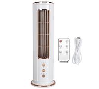 Zjythocyber Ventilatore da scrivania senza pale, ventilatore a torre ricaricabile tramite USB con 3 impostazioni di velocità e telecomando, ventilatore di raffreddamento oscillante silenzioso