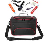 Zjyufy Large Capacity Hair Dressing Bag, Multi Function Portable Hairdressing Makeup Travel Home Hair Stylist Tool Bag, Nero, Rosso, 34 x 21x 25cm, alla moda