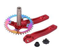 ZK22 Bike Crankset in lega di alluminio in alluminio 38t a manovella a manovella a manovera a catena a catena leggera CNC durevole leggera Machined per bloccato a medio (Rosso)